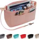 Purse Organizer Insert Felt Purse Insert Bag Organizers Multi Pockets Tote Bag in Bag for Women,Pink-XL