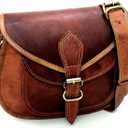 Women Vintage Style Genuine Leather Crossbody Shoulder Bag Satchel ladies Purse Saddle Bag Crossover Bags for Women Travel