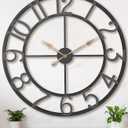 36 Inch Extra Oversized Large Giant Modern Decorative Wall Clock,Vintage Industrial Farmhouse Black Metal Big Arabic Numerals Large Clocks for Living Room Decor,Entrance Fireplace,Dining Room