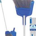 Angle Broom w/Dustpan, Indoor, 9.25" W Head, Smaller Style- Made w/Recycled Soda Bottles & Polished Aluminum Lightweight Handle, by LOLA, 1 Count