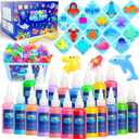 Flooyes Magic Gel Water Pets Elf Toy Kit, Aqua Water Gel Kit for Kids, Creative Squishy Maker Toy with 20 Magic and 16 Shape Molds Pets, Birthday Gifts Crafts DIY for Kids, Make Your Own Squishies