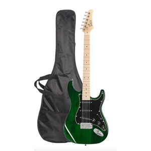 GLARRY Full Size Electric Guitar for Music Lover Beginner with 20W Amp and Accessories Pack Guitar Bag (Green) (39" Right Handed)