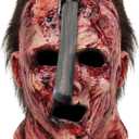 Halloween Scary Mask with Scared Face and Axe on Head, Creepy Head Mask for Cosplay Party Props