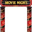 Peryiter 3 Pcs Movie Night Porch Sign Banner Movie Theme Party Decorations Theater Door Entrance Banner Welcome Now Showing Lights Hanging Porch Sign Camera Film Backdrop Red Carpet Party Decoration