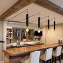 Plug-in Vintage Black Floating Pendant lamp with dimmer Switch. 19.68 feet Power Cord, Suitable for Kitchen Islands, Dining Rooms, corridors, bedrooms and Living Rooms.