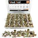 Rivet Nut Tool Kit, 830pcs SAE/Metric Rivet Nut Assortment Kit #6-32, #8-32, #10-24, 1/4-20, 5/16-18, 3/8-16, 1/2-13, w Galvanized Carbon Steel Flat Head Threaded Insert Nuts (SAE - 830pcs)