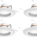 Commercial Electric 5/6 in White Integrated LED Energy Star Color Changing Recessed Trim Downlight 8 Pack