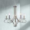 Saint Mossi 5-Lights Nickel Plated Modern Chandelier Light Fixture, Modern Pendant Light Fixture Contemporary Chandelier for Bedroom, Living Room, Dining Room,H17 xD27,Chain Adjustable