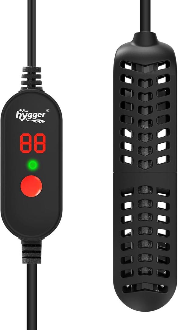 hygger 35W Small Aquarium Heater, Betta Fish Tank Heater with Adjustable Temperature External Controller and Over-Temperature Protection, for 8-16 Gallons Freshwater & Saltwater Fish Tank Turtle Tank