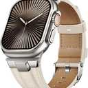 Suitisbest Leather Band Compatible for Apple Watch Ultra Band 49mm 46mm 45mm 44mm 42mm 41mm 40mm, Genuine Leather Replacement Strap for iWatch series 11 10 9 8 7 6 5 4 3 2 1, SE 3 2 1, Ultra 3 2 1