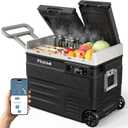 Car Refrigerator 12v Portable Fridge for Car, Auto 56 Quart Dual Zone Freezer Compressor Cooler, -468 12/24V DC 100~240 Volt AC for Truck, Camping, Travel, Vehicles, RV