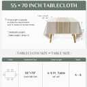 Softalker Outdoor Tablecloth Rectangle, Waterproof Linen Cotton Farmhouse Table Cloths with Tassel, Heavy Weight Wrinkle Free Boho Table Cover for Picnic Camping Dining - 55 x 70 Inch, Coffee Lines
