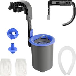 Wall Mount Swimming Pool Surface Debris Skimmer Basket with Socks Above Ground Pool Skimmer Kit with Quick Set Up & Adjustable Mounting Bracket for 800+ GPH Pumps - Blue Wall Mount Swimming Pool Surface Debris Skimmer Basket with Socks Above Ground Pool Skimmer Kit with Quick Set Up & Adjustable Mounting Bracket for 800+ GPH Pumps - Blue