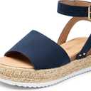 DREAM PAIRS Women's Platform Espadrilles Casual Ankle Strap Wedge Sandals Comfortable Dressy Summer Shoes, Size 9
