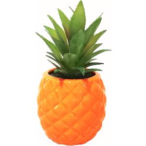 Porcelain Orange Pineapple Ananas Faux Green Plant Potted Artificial Succulent 7.8" Home Office Bathroom Tabletop Kitchen Shelf Decoration Porcelain Orange Pineapple Ananas Faux Green Plant Potted Artificial Succulent 7.8" Home Office Bathroom Tabletop Kitchen Shelf Decoration