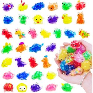 Animal Stress Balls, Mini Squeeze Balls, Kawaii Squishies Stress Balls Bulk for Classroom Prizes, Easter Party Favors, Goodies Bag Stuffer, Birthday Gifts (Random) (50)