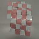 Queekay Pink and White Checkered Coaster Set of 6 for Drink 4" Square Glass Drinks Tiled Coaster Plaid Place Mat for Coffee Table Bar Plate Home Decoration Gifts for Mom