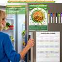 OUTXE Beginner-Friendly Diabetes Food List and Meal Planner, Laminated Diabetic Food Guide Chart | Healthy Mediterranean Diet | Low Carb | Glycemic Index for Pre Type 1 2 (Magnetic Food Planner Set)