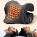 DEMACAT 3s Heated Neck Stretcher for Pain Relief, Graphene Heating Pad, Odorless Neck Cloud Cervical Traction Device Chiropractic Pillow for Shoulder, Christmas Gifts for Women, Men, Mom, Dad (Black)