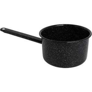 MIRRO 1.25qt Enamel Saucepan, Black (1.3 Quarts)