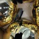 4 Pcs 6 inch Extra Large Gold Christmas Ornaments Balls Plastic Giant Jumbo Shiny Xmas Tree Hanging Decoration for Home Outside Holiday Lawn Yard Party (4, Gold, 6 in)