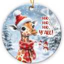 Giraffe Ornament 2025, Animal Ornaments for Christmas Tree, Xmas Gifts for Animal Lovers, Ceramic Ornaments Hanging Christmas Decorations, Cute Giraffe Gifts for Family, Friends