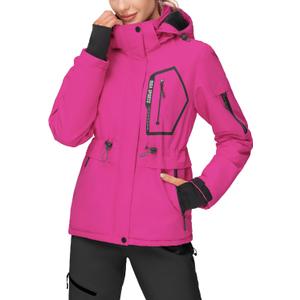 IUGA Waterproof Ski Jacket Women Warm Outdoor Winter Jackets Windproof Snowboard Winter Coats for Mountain Hiking (Small, Red)