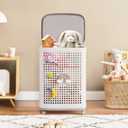 DTK Toy Box Storage with Wheels, Large Toy Chest for Kids Organizer, Baby Toy Box for Boys, Girls, Mobile Toy Chest Storage Organizer for Bedroom, Living Room, Nursery, White