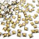 Brueyart 200 Pieces Square Mosaic Tiles for Crafts Bulk, Ceramic Mosaic Pieces 16 Colors Ceramic Mosaic Tile, 12mm Stained Mosaic Ceramic Tiles for Mosaic Projects Home Decor - Gold Mosaic Tiles