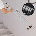 2 Pack Acrylic Handrail for Indoor Stairs, Lucite Transparent Staircase handrail, Wall Mount Railing with Golden Brackets(3.3ft Length Each, 6.6ft for Two,Dia 1.6"/40mm)