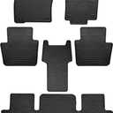 Car Floor Mats Custom Fit for Volkswagen VW Atlas 2018-2025 with 2nd Row Bucket Seats Black Rubber Auto Liner Mats All Weather Protection Heavy Duty Odorless