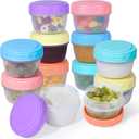 RXRRXR 12 Pack Salad Dressing Containers To Go 2.7 oz Small Condiment with Lids Reusable Bpa-Free Leakproof Dipping Sauce Cups for Snack,Kitchen Storage,Camping,Travel