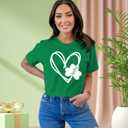 St Patricks Day Shirt for Women Shamrock St Paddys Day T-Shirt Lucky Clover Tee Top (Small, Green7)