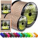 TECEUM 5/32" Paracord Rope 1000  1000ft / 200ft / 100ft / 50ft  Tactical Parachute Cord 4mm  45+ Colors  Nylon String for Survival & Camping Gear  Stripe Cord for Survival  Utility Rope (Desert Camo)