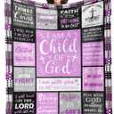 Baptism Gifts for Girl - Christian Gifts for Women - I Am a Child of God Blanket 50"x60" - Inspirational Birthday Religious Catholic & Communion Confirmation Gift for Teen Girls Daughter Granddaughter
