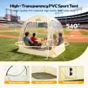 Lenotos Pop Up Sports Tent, Instant Clear Bubble Tent, with Removable Top Cover, Outdoor All Weather Shelter, for Watching Sports, Cheering, Fishing and Camping(63" L x 63" W x 63" H)