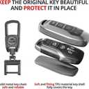 2 x For Ford Key Fob Cover with Keychain.No Screws Required for Installation. Compatible with Ford Fusion Mustang F150 Edge Explorer And Lincoln MKZ MKC MKX(Frosted Matte Gray, Model 2)