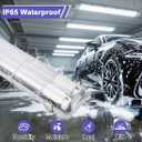 4FT LED Vapor Tight Lights, 4Feet Vapor Proof Light Fixtures for Car Wash, Walk in Freezer, Workshop, Boat Dock, 40W 5600LM 5000K, Commercial Bay Lighting IP65 Waterproof, Clear Cover, 2Pack