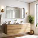 Bathroom Vanity Mirror for Wall, 55"x30" Wall Mounted Bathroom Mirror for Over Sink with Sturdy Metal Frame, Vertical or Horizontal, Living Room, Bedroom, Entryway(Black)
