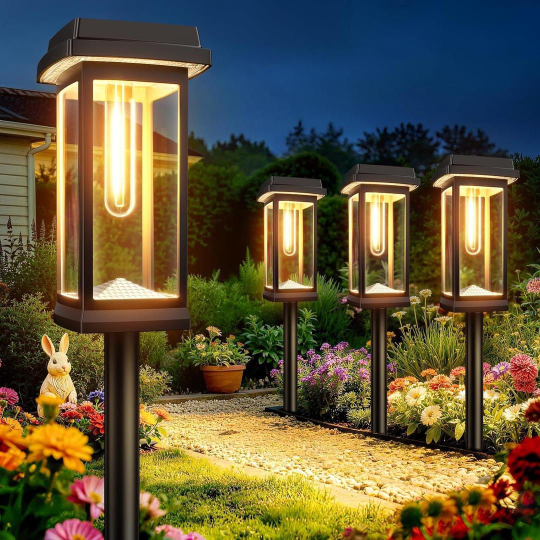 Solar Pathway Lights Outdoor, 12 Pack Upgraded Solar Garden Lights Solar Powered, Solar Lights Outdoor Waterproof IP65, 15 Hours Outdoor Solar Lights for Yard Patio Landscape Walkway Driveway Decor