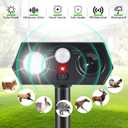 Sonic Racoon Fortress Pro IP65 Solar Ultrasonic Animal Repellent Outdoor Deer Repellent Devices Cat Deterrent Deer Alarms for Gardens with Motion Sensor&Light Rabbit Squirrel Skunk Dog Repeller(4)