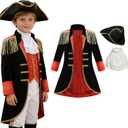 Colorful House Napoleon Costume for Boys Colonial Outfit Renaissance Halloween Cosplay for Kids, XL