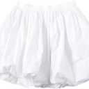 Rfmfkkg Women's Pleated Shorts A-Line Mini Shorts Causal Solid High Waist Shorts (Medium, White)