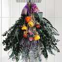 129 PCS Dried Eucalyptus Stems with Lavender Flowers Bundle for Shower,Natural Preserved Eucalyptus Leaves with Chrysanthemum flower Sachet Bundles for Home Wedding Fragrance Bathroom Table Vase Decor