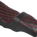 Rider Driver Rear Passenger 2-Up Seat For Harley Electra Glide Ultra Limited Road Glide Road King Street Glide 2009-2023, Red Stitch