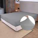 King Size Fitted Sheet Only - 4-Way Stretch Jersey Knit, Cozy T-Shirt Soft, Wrinkle Free, Snug Fit & Stay in Place, No More Slipping Off for Mattress (Deep: 5"-13") - Light Gray, King Size