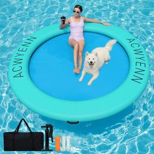 8FT Inflatable Water Hammock Lake Floats for Adults Round Floating Ring Hammock for Lake Pool Beach