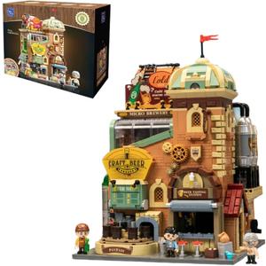 PANTASY Craft Beer Brewery Building Set for Adults  Vintage Microbrewery Factory Model with Modular Architecture, Dynamic Mechanisms, Self-Developed Minifigures & Display-Ready Design