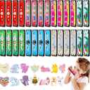 28Pcs Harmonica Toy Set with 28Pcs Easter Cards for Kids School Class Exchange, Birthday Party Favors for Kids Boys Girls 3 4 5 8-12, Prize Toy Goodie Bags Stuffers Return Gifts
