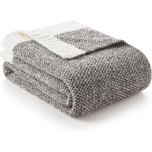 Snuggle Sac Grey Throw Blankets for Couch, Super Soft Warm Blankets Cozy Knit Fuzzy Plush Lightweight Throws for Sofa, Bed,Living Room, Dark Grey, 50x60 inches